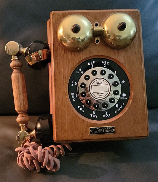 Vintage Country Line Telephone Wooden Box ITT Systems HAC Model WP-700