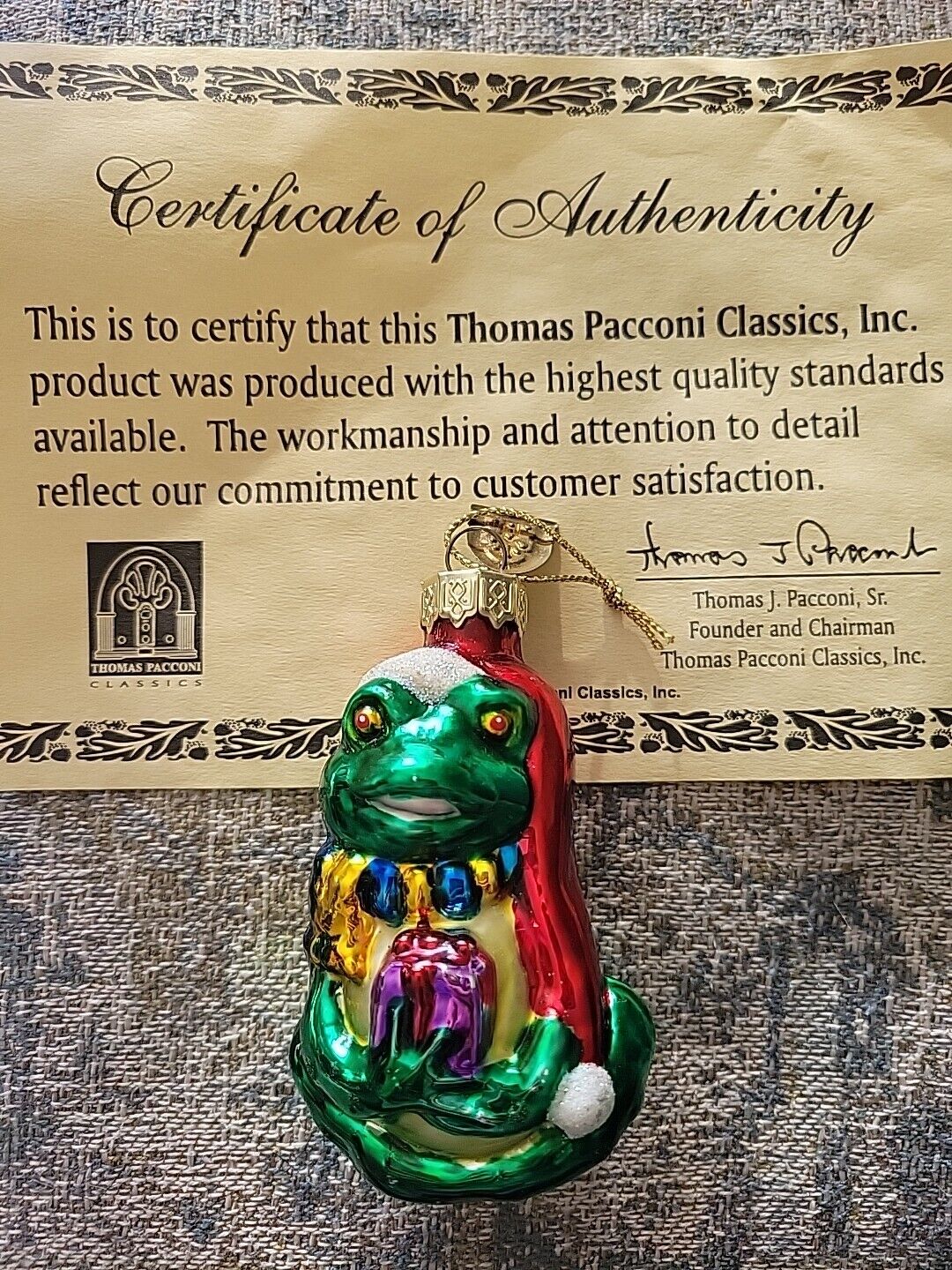 2001 Thomas Pacconi Classics, Tree Ornament Christmas Toad