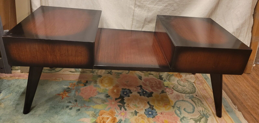 Vintage MCM Spray to Fade Coffee Table w Secret Drawers