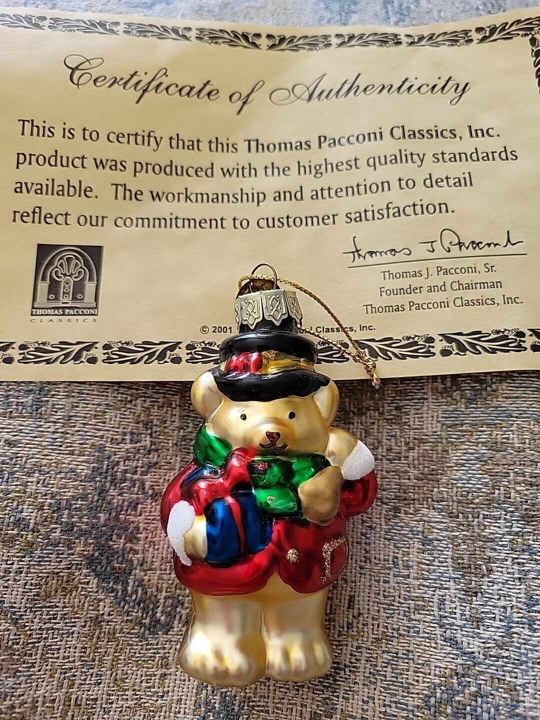 2001 Thomas Pacconi Classics, Tree Ornament Christmas Bear