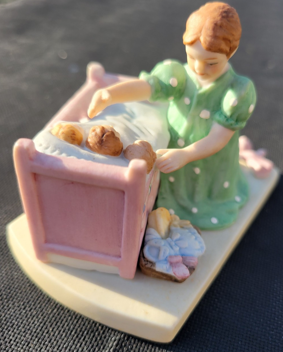 Vintage Norman Rockwell LITTLE MOTHER Figurine 1983