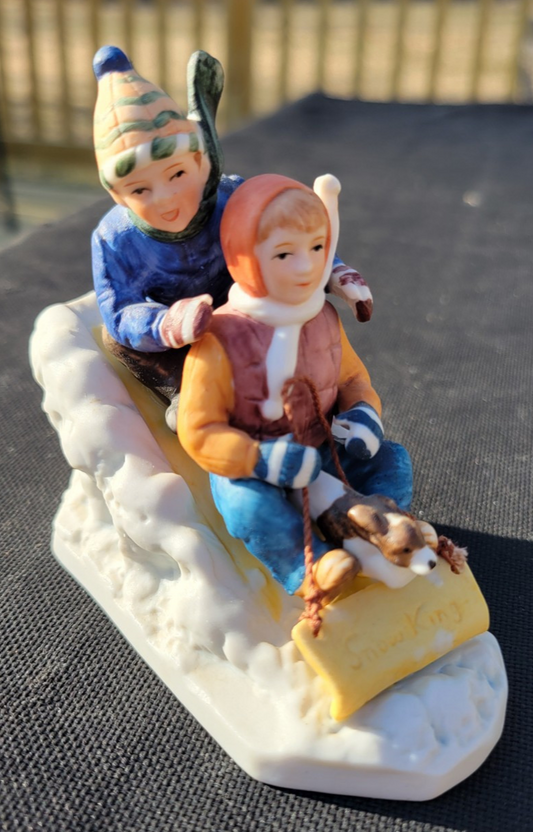 Vintage Norman Rockwell Bobsled DOWNHILL RACER 1983 Figurine