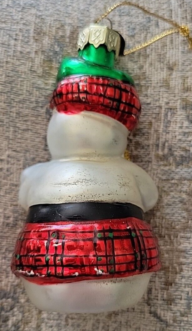 2001 Thomas Pacconi Classics, Tree Ornament Christmas Scotland Snowman In Kilt