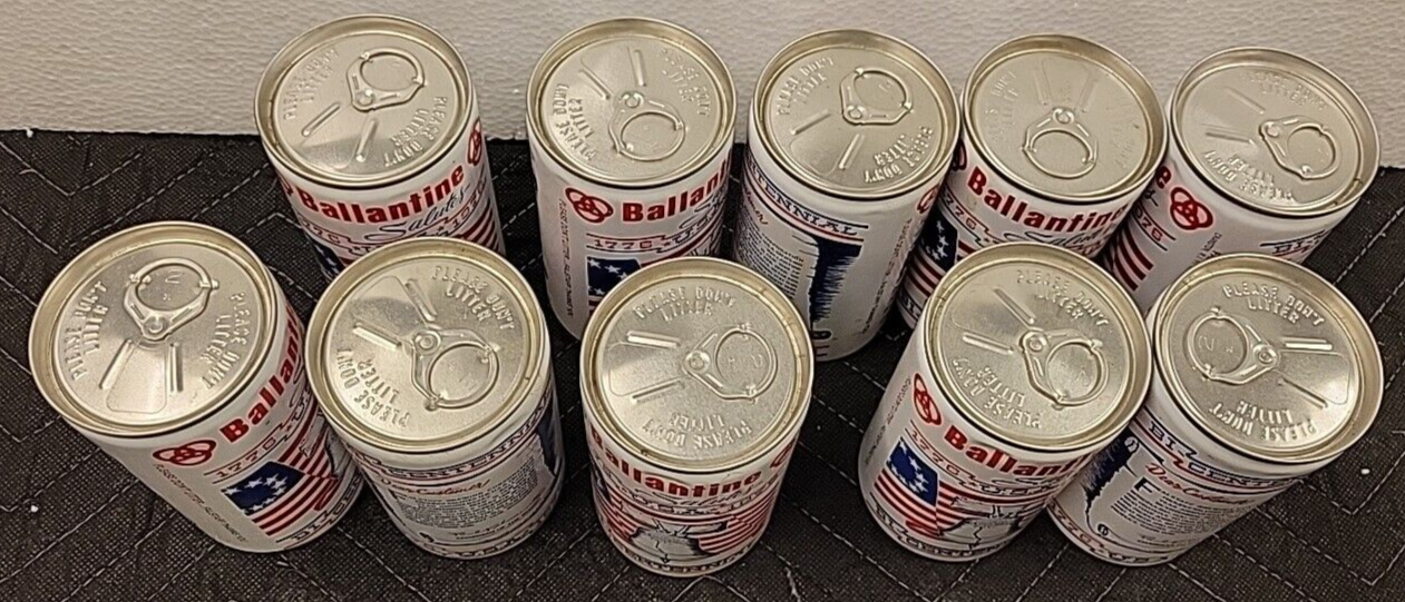 1976 Ballantine Salutes USA Bicentennial Pull Tab 12oz Empty Beer Can Punctured