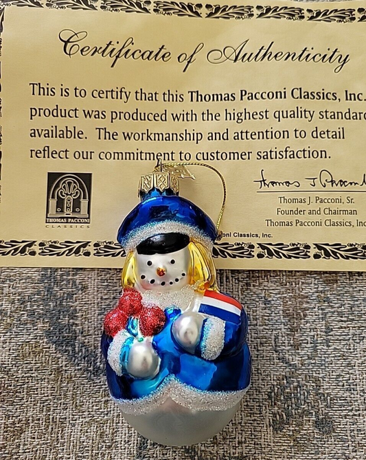 2001 Thomas Pacconi Classics, Tree Ornament Christmas Netherlands Snowman