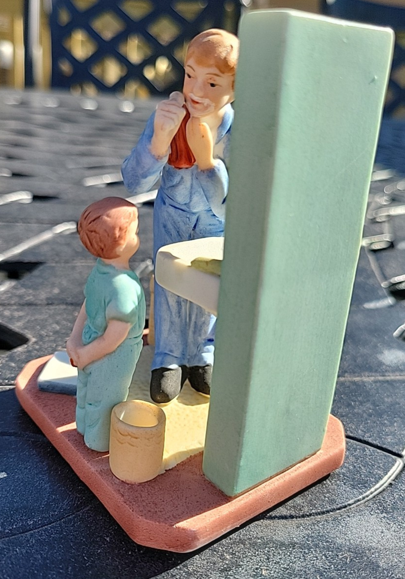 Vintage Norman Rockwell LITTLE SHAVER Figurine 1986
