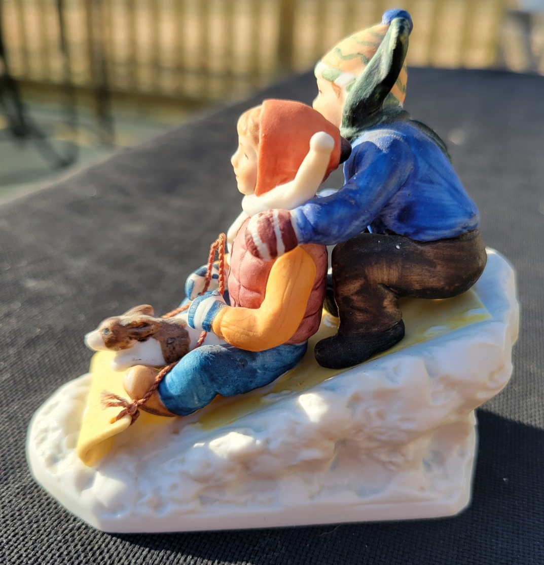 Vintage Norman Rockwell Bobsled DOWNHILL RACER 1983 Figurine