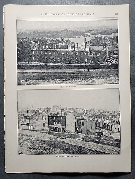 Evacuation & Ruins of Richmond, Lossing's History of the Civil War Page 443