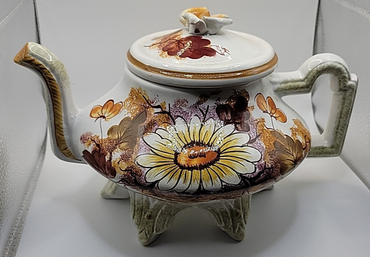 VINTAGE PAUL'S GIFTS COOKIE JAR NOVELTY COOKIE JAR 70'S FLORAL DESIGN NOS 728