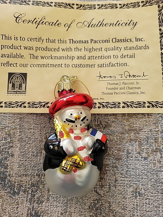 2001 Thomas Pacconi Classics, Tree Ornament Christmas France Snowman