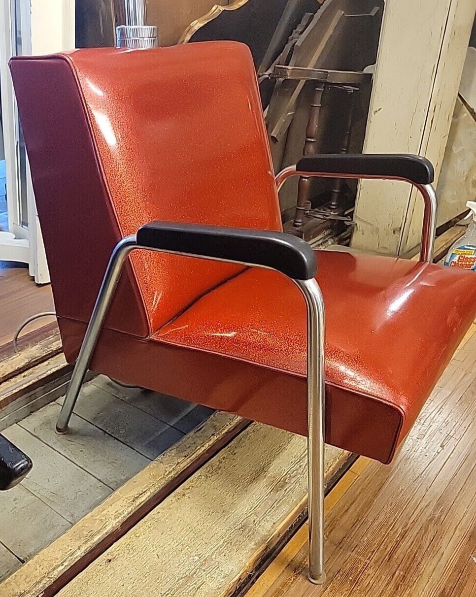 Vintage Retro Beehive Hair Dryer 1950's Sparkily Red Vinyl Chair 3 Available