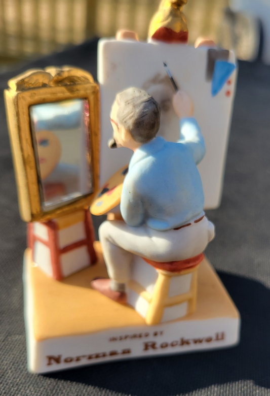 Vintage Ornament Norman Rockwell TRIPLE SELF PORTRAIT Dave Grossman 1994