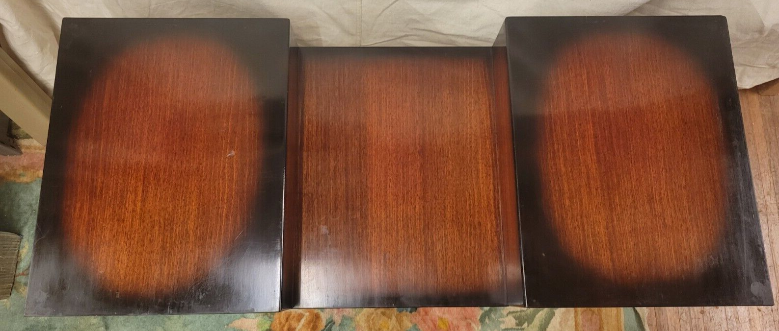 Vintage MCM Spray to Fade Coffee Table w Secret Drawers