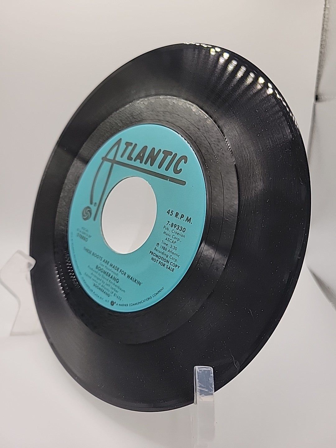 Boomerang THESE BOOTS ARE MADE FOR WALKING Atlantic Records Promo 45 1986