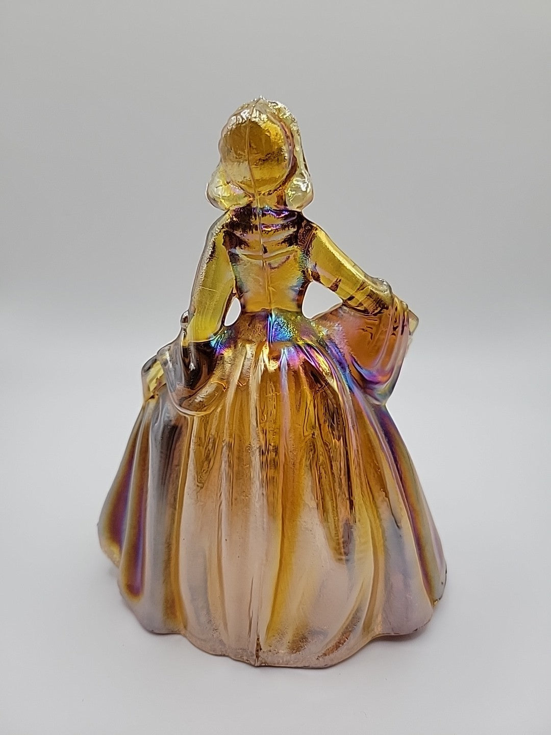 Wheaton Glass Company from 1965-75 Amber Carnival Glass Colonial Lady Figurine